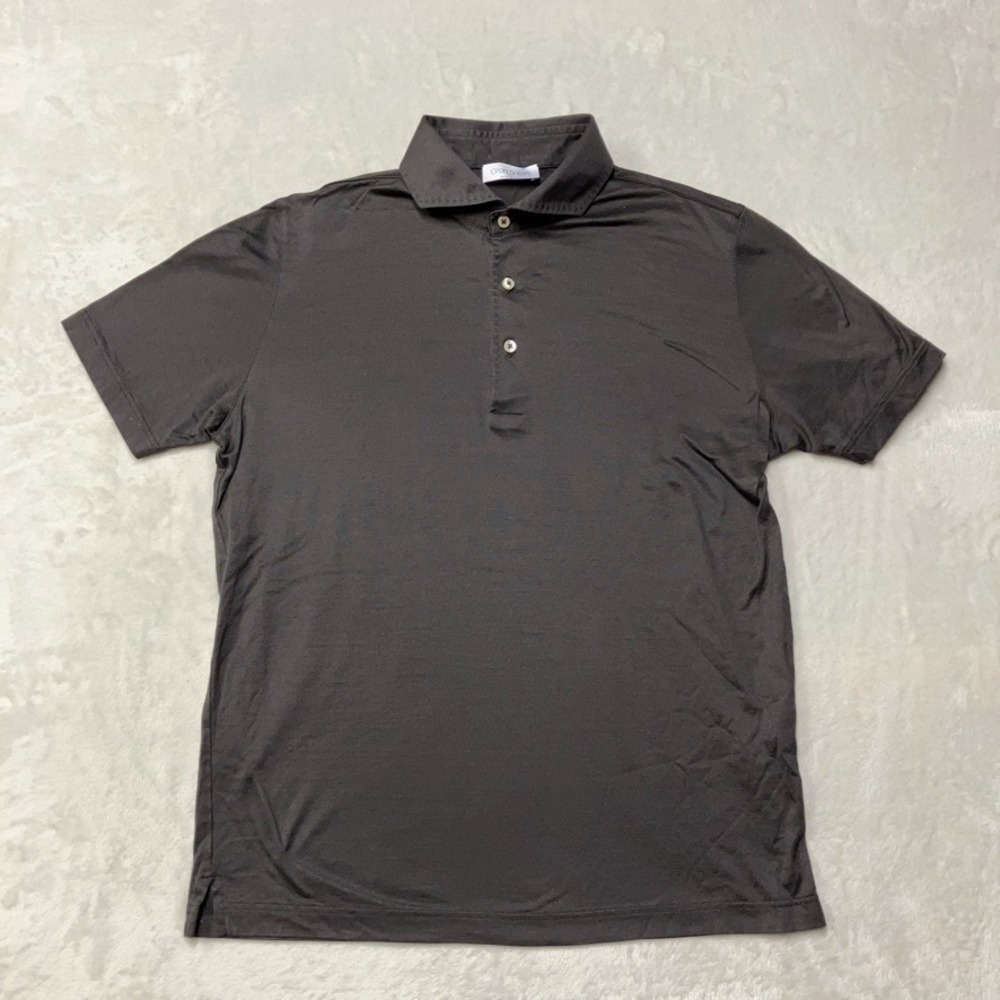 Gran Sasso Polo Shirt Mens 48 Dark Gray Cotton Minimalist Luxury Made in Italy